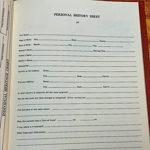 Vintage Genealogy Book | The Family Heritage Book (1979) | Hardcover - Picture 8 of 10